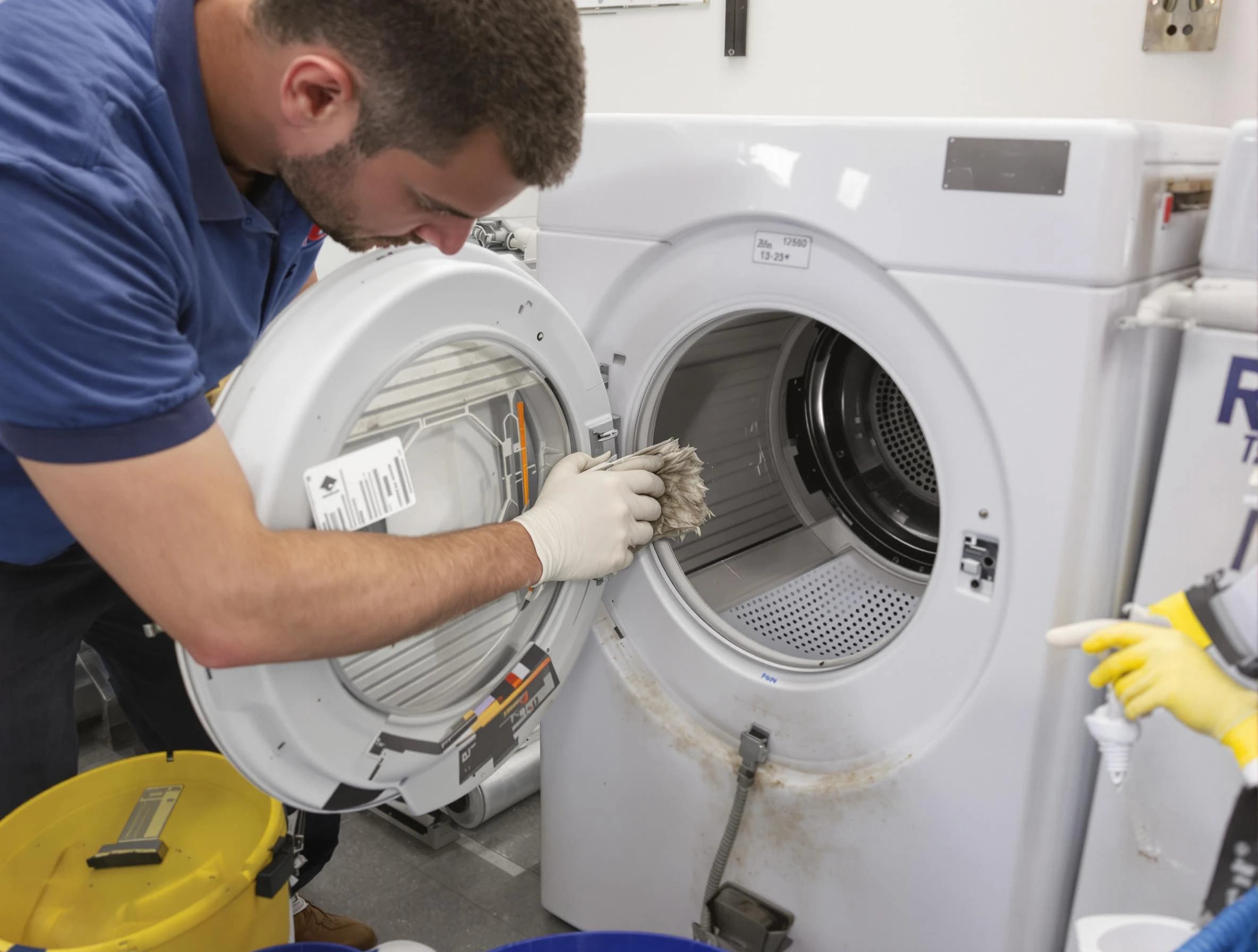 Bellevue Dryer Vent Cleaning specialist performing detailed lint trap cleaning service in Bellevue