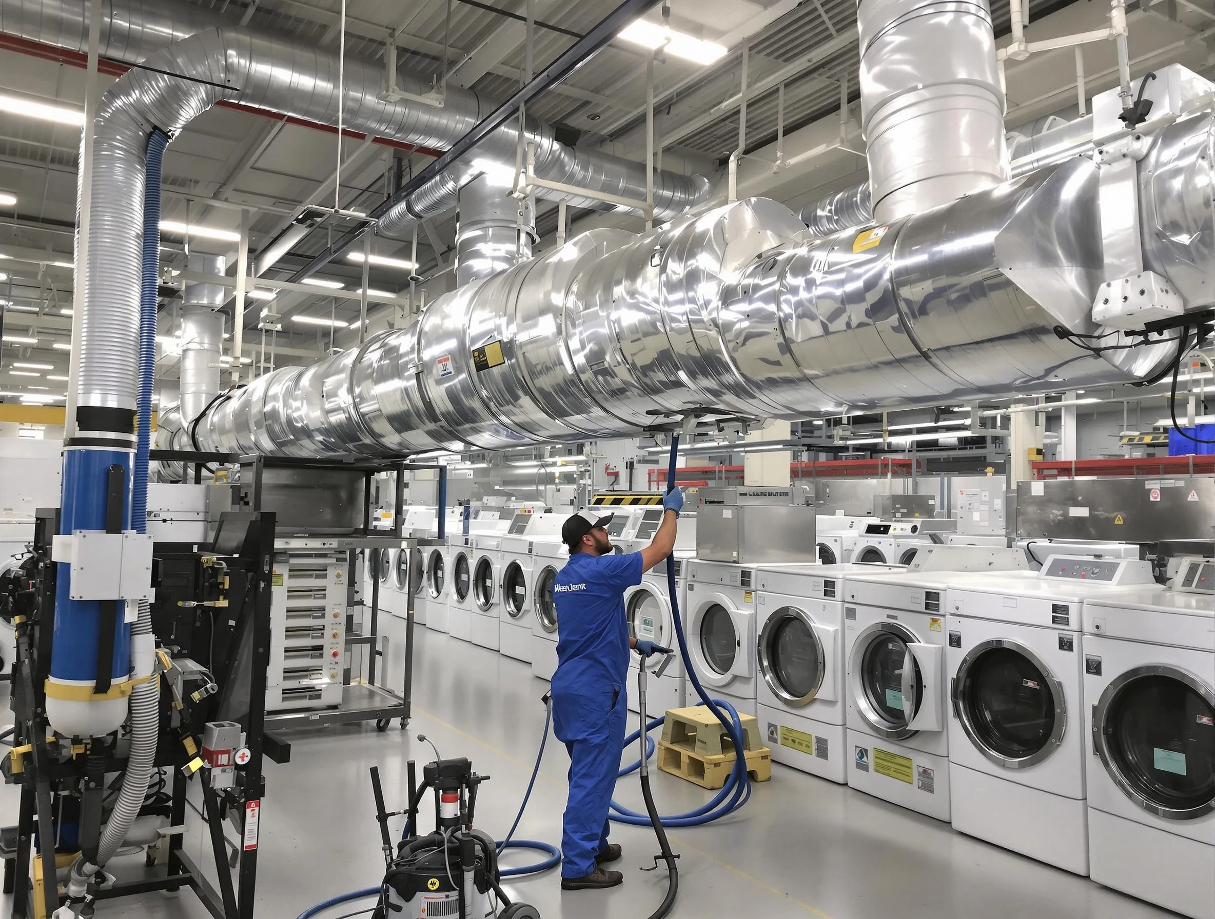 Bellevue Dryer Vent Cleaning team performing heavy-duty industrial dryer vent cleaning in Bellevue